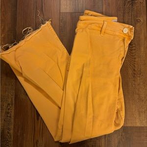 Zara Marine Straight High Rise Jeans in Yellow